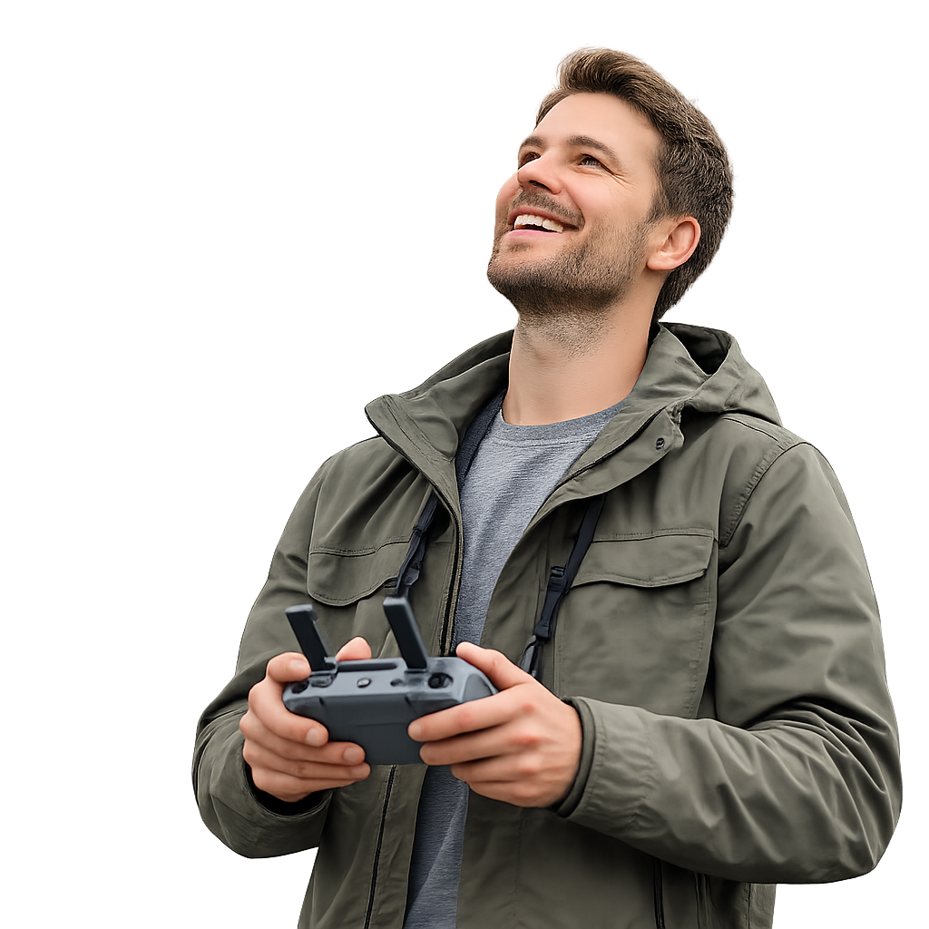 Pilot flying the drone
